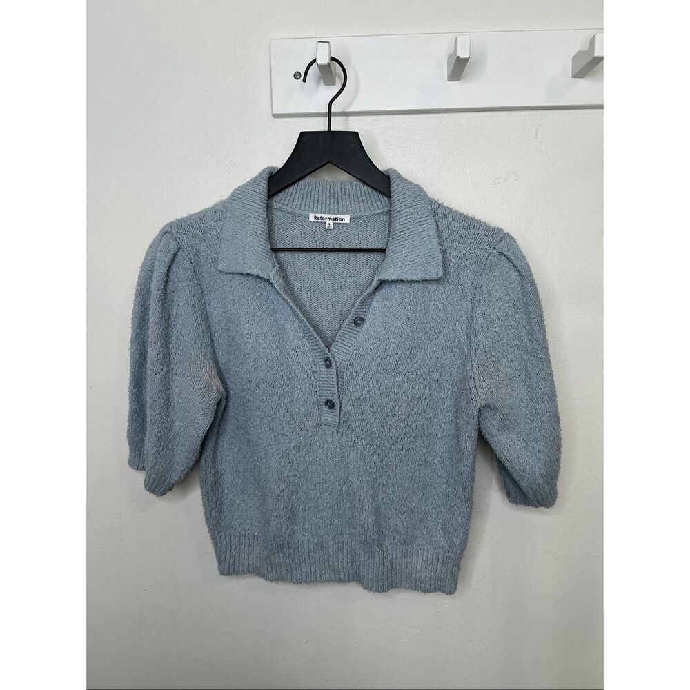 Reformation Half Sleeve Sweater | Blue in Small